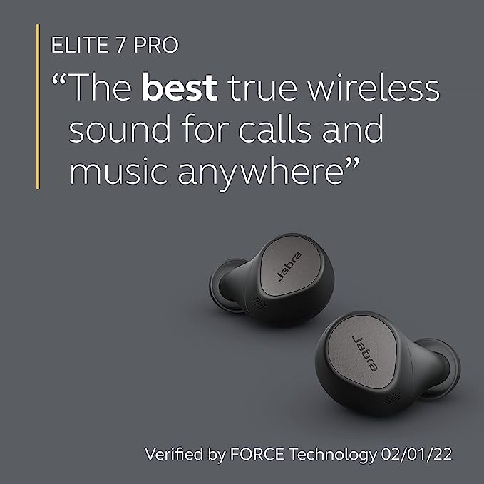 Jabra Elite 7 Pro in Ear Bluetooth Truly Wireless in Ear Earbuds with Mic, Active Noise Cancellation, Compact Design, MultiSensor Voice Tech - Titanium Black Jabra Elite 7 Pro in Ear Bluetooth Truly Wireless in Ear Earbuds with Mic, Active Noise Cancellation, Compact Design, MultiSensor Voice Tech - Titanium Black